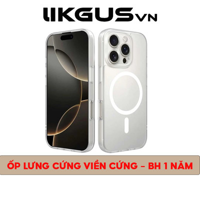 Ốp Lưng LIKGUS Trong Suốt Sạc Không Dây Siêu Mỏng Cho Iphone- Lưng Cứng Viền Cứng Chống Ố Vàng