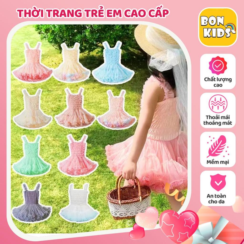 Váy Liền Thân TuTu Sắc Màu Cho Bé Hàng Quảng Châu Cao Cấp BonKids