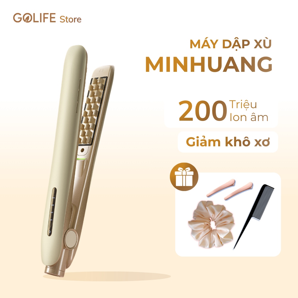 Máy dập phồng chân tóc ion âm Golife, dập xù làm phồng chân tóc chống bỏng không gây hư tổn tóc