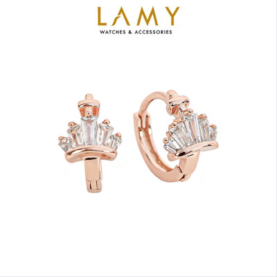 Khuyên tai nữ LAMY Crown Queen Earrings Rose Gold 3290