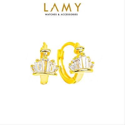 Khuyên tai nữ LAMY Crown Queen Earrings Gold 3290