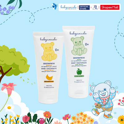 Combo 2 Kem Đánh Răng cho Bé Babycoccole trẻ em nuốt được 75ml