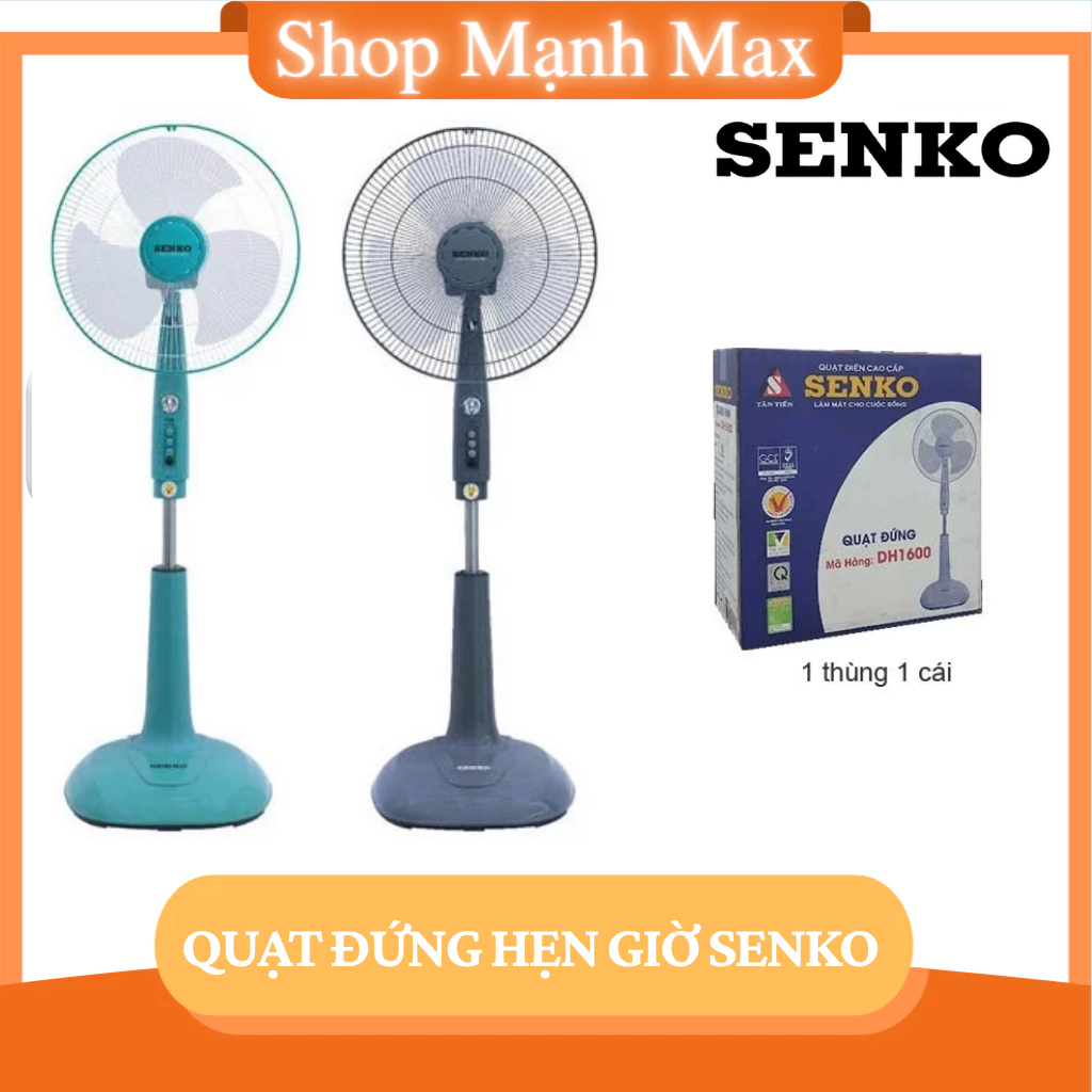 Quạt cây Senko DH1600 47W, có điều kiển từ xa tích hợp hẹn giờ, tùy chỉnh cao thấp