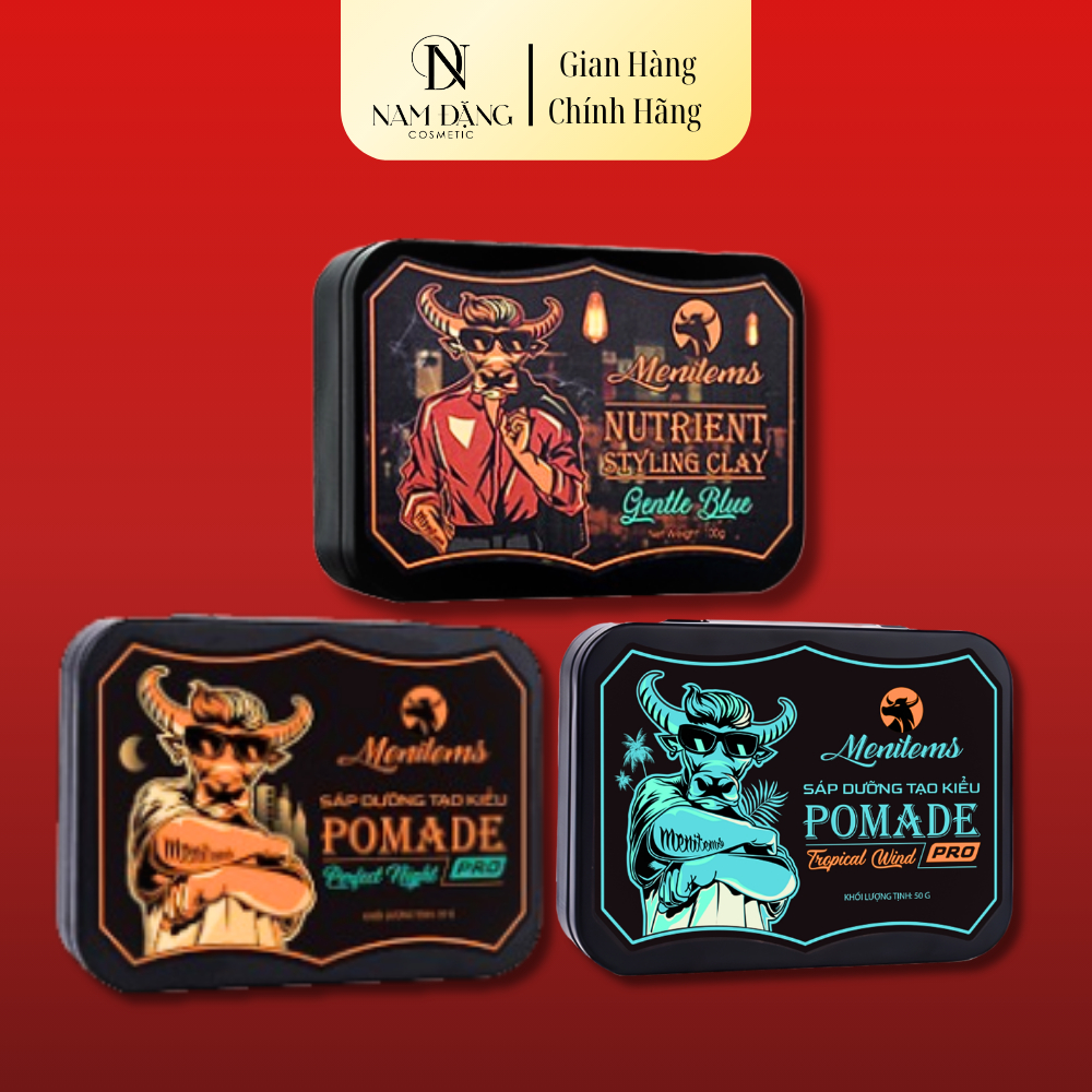 Sáp vuốt tóc Menitems Perfect Night, Tropical Wind, Gentle Blue 50g-100g