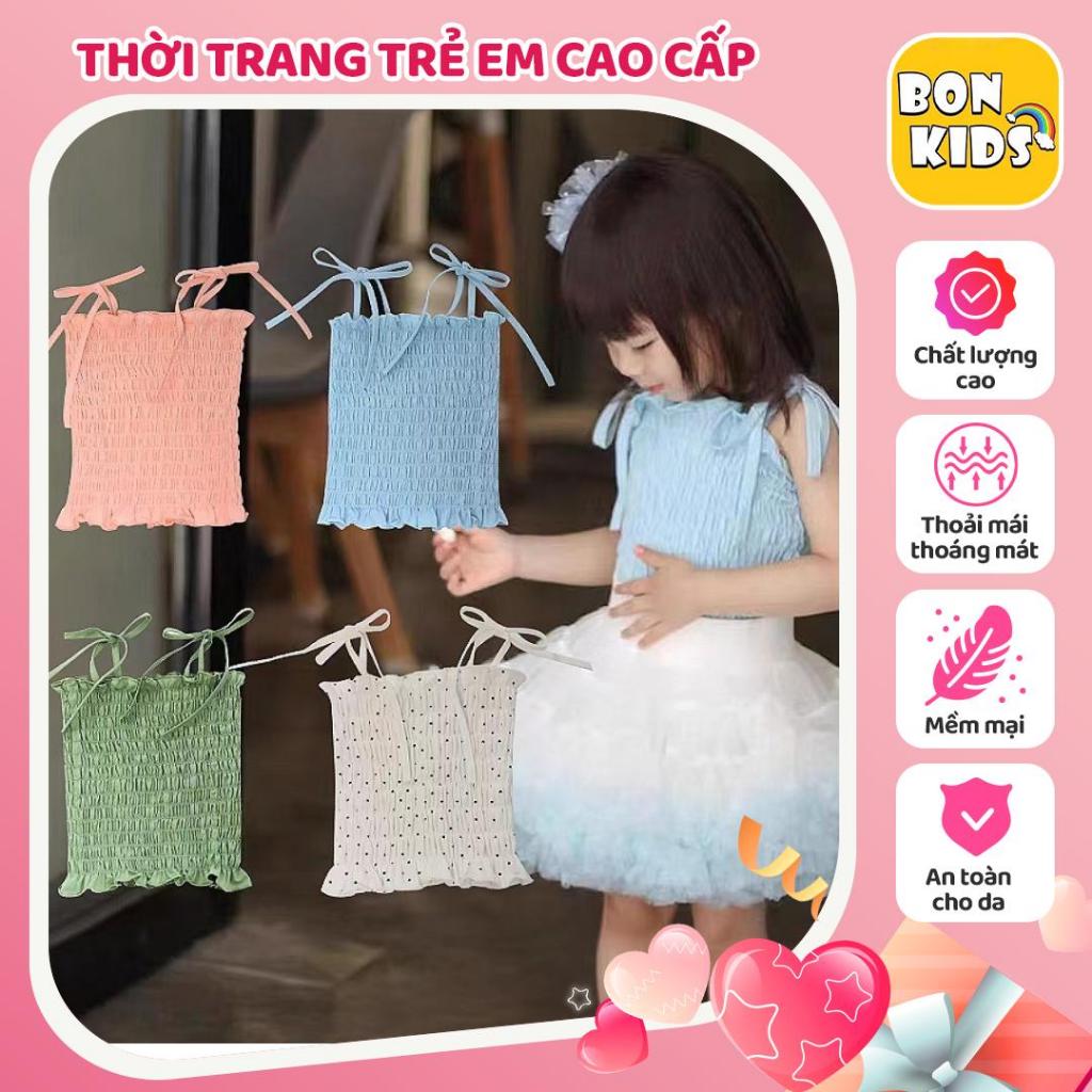Áo 2 Dây Cột Body Nhún Mặc Cùng Chân Váy TuTu BonKids Hàng QCCC