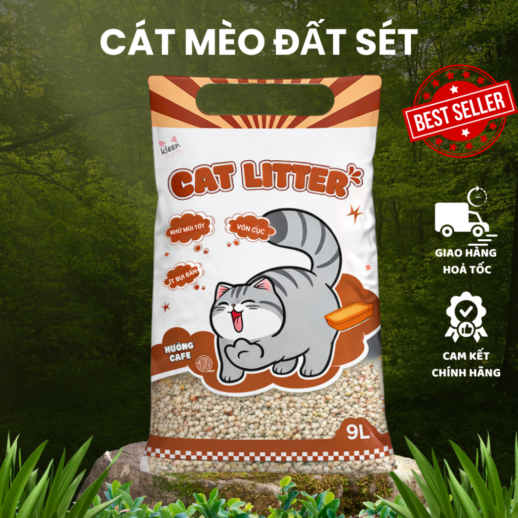 Cát Vệ Sinh Cho Mèo Kleen Cat 9l, Cát Mèo Vệ Sinh Vón Cục Tốt