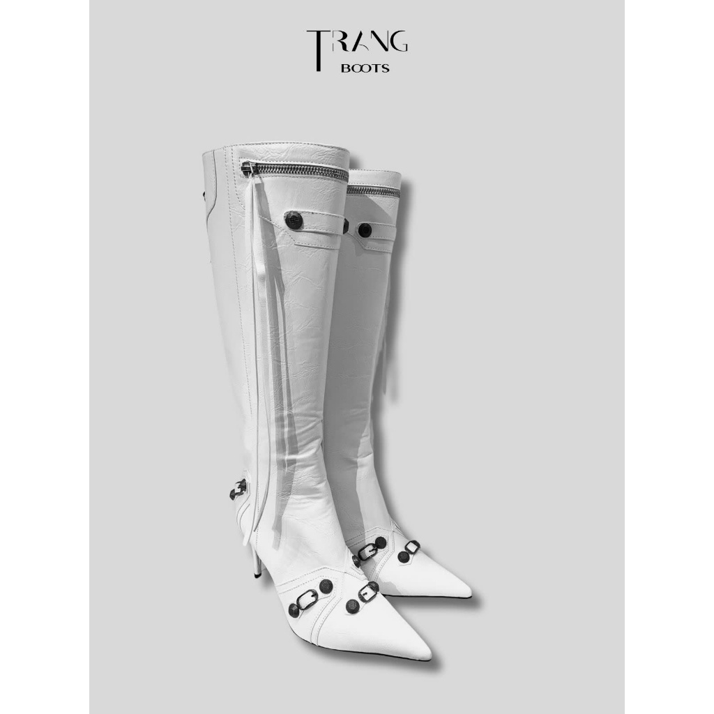 KNEE BOOTS MŨI NHỌN ĐÍNH ĐÁ CÁ TÍNH