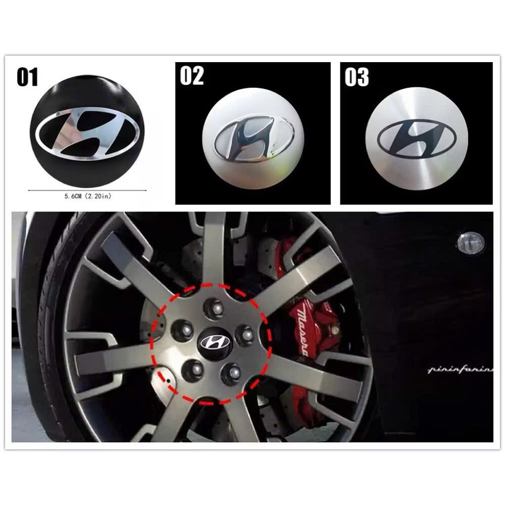 60mm logo Bánh Xe hyundai Ô Tô Trung Tâm Vành Hub Mũ Bao Viền Logo Biểu Tượng  Cho Xe Hyundai