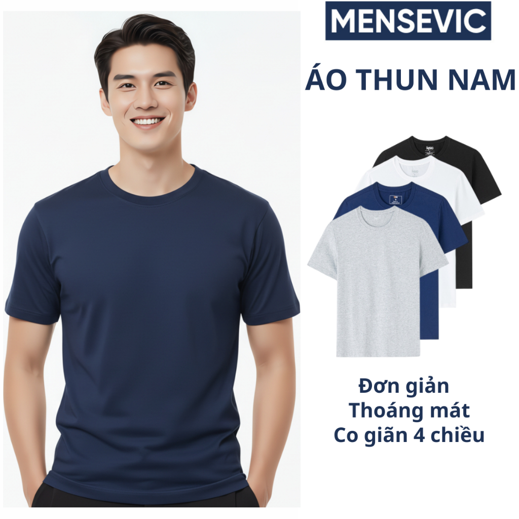 ÁO THUN NAM FORM REGULAR CO GIÃN 4 CHIỀU THOÁNG MÁT TÔN DÁNG FORM ĐẸP TST01