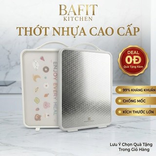 Thớt Nhựa Cao Cấp T01 Thớt Inox Kháng Khuẩn 2 Mặt Chống Mốc Viền Cao Su Chống Trượt