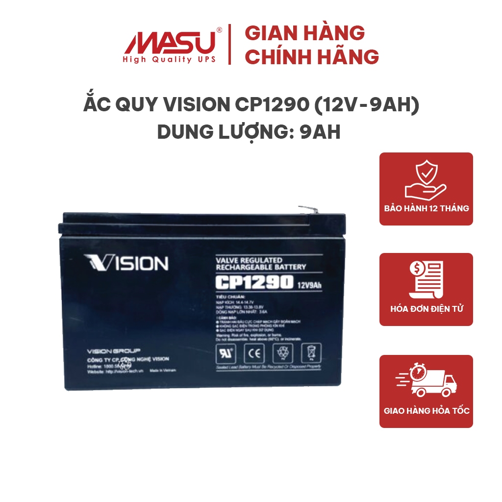 Ắc quy Vision CP1290 (12V-9Ah)
