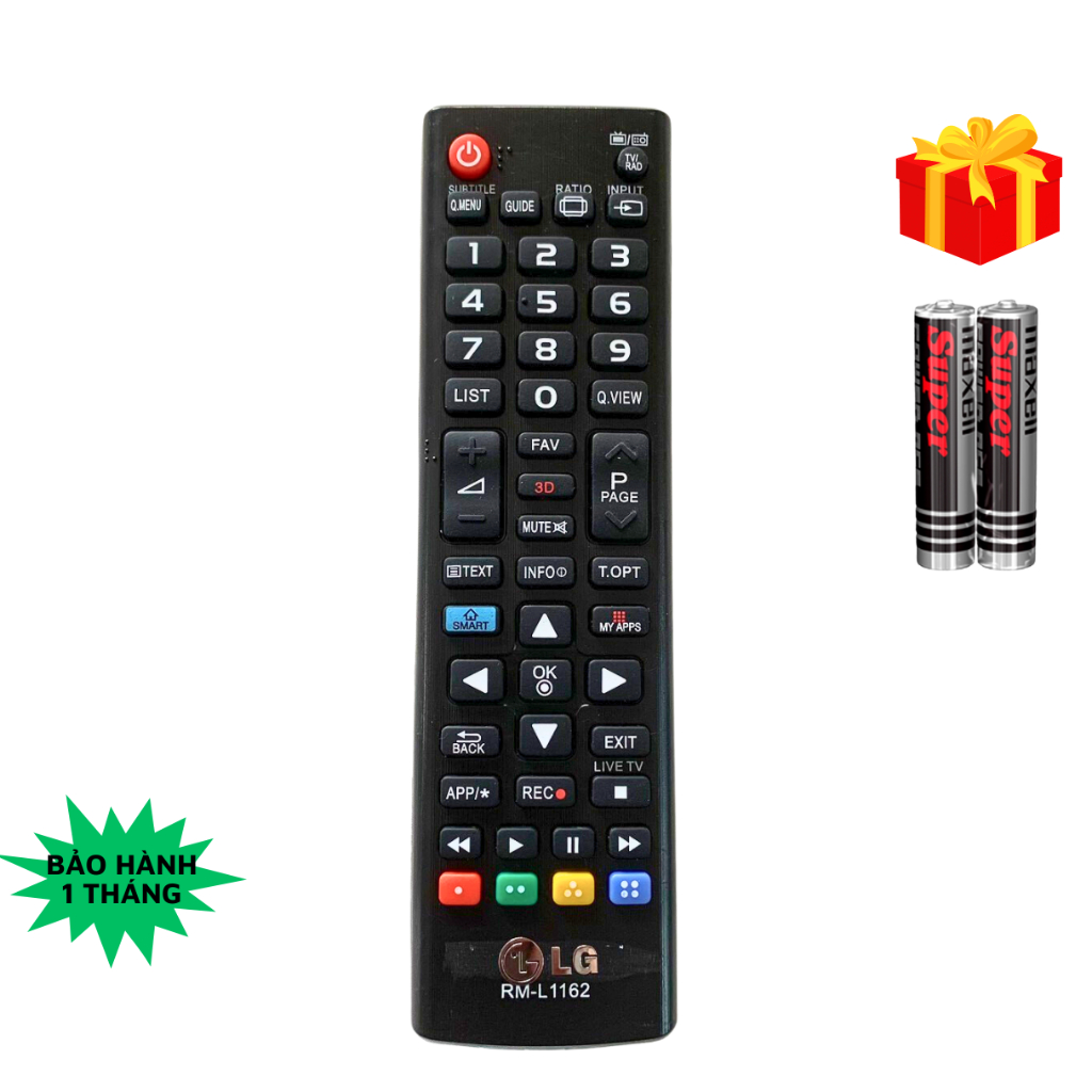 Remote điều khiển tivi LG Mã 20 RM-L1162 Loại Tốt, điều khiển TV LG  3D - Tặng pin -  TT.Store_vn