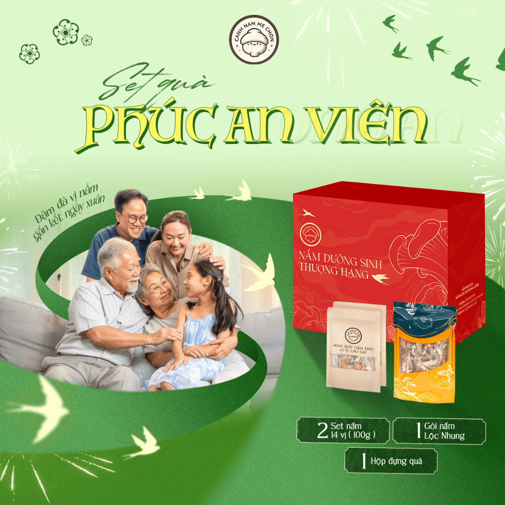 Set quà biếu tặng 3 món Nấm Mẹ Chọn Phúc Lộc Thọ món quà sức khoẻ ý nghĩa tặng người thân, bạn bè, đối tác