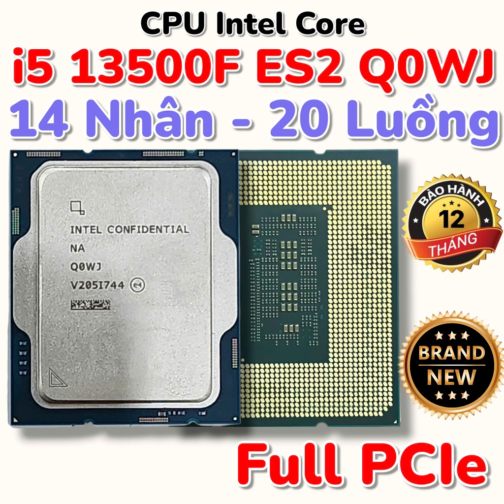 CPU intel Core i5 13500F - ES2 - Mạnh Ngang i7 12700F - Rẻ Nhất Sàn - New Tray - BH 12Th