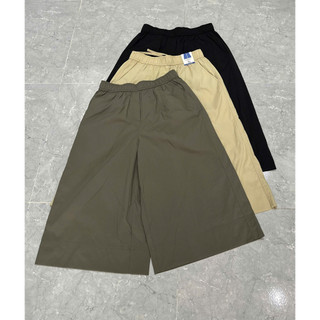 Quần lửng ống rộng nữ lưng thun,chất kaki gió Po.l.ham-hàng xuất Hàn