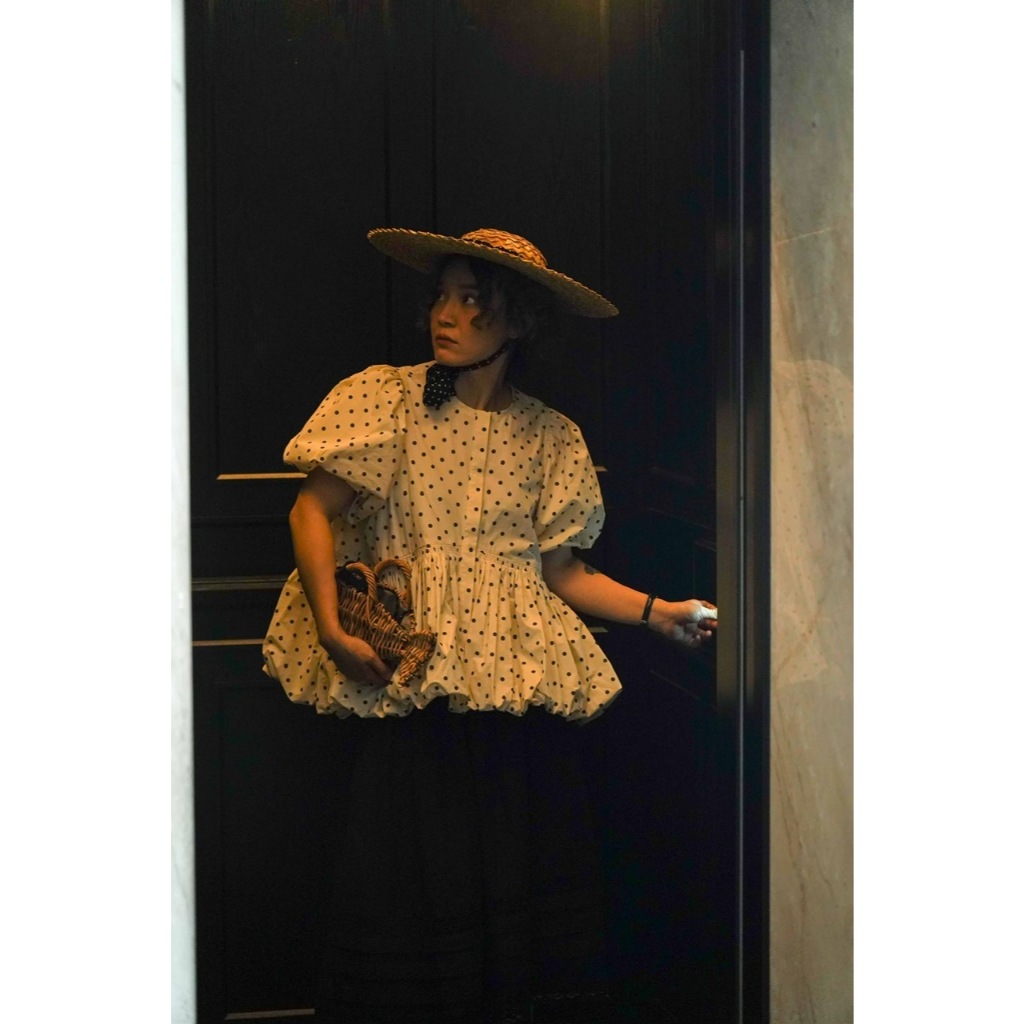 ÁO SƠ MI CHẤM BI FORM BÍ BỐNG SIÊU XINH ÁO BÍ BỐNG CHẤM BI - DÀNH CHO NỮ | BigBuy360 - bigbuy360.vn