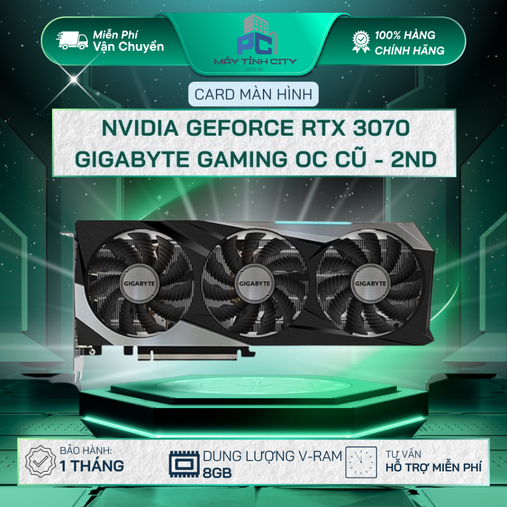 Card màn hình NVIDIA GeForce RTX 3070 Gigabyte Gaming OC cũ | 8GB - 2ND
