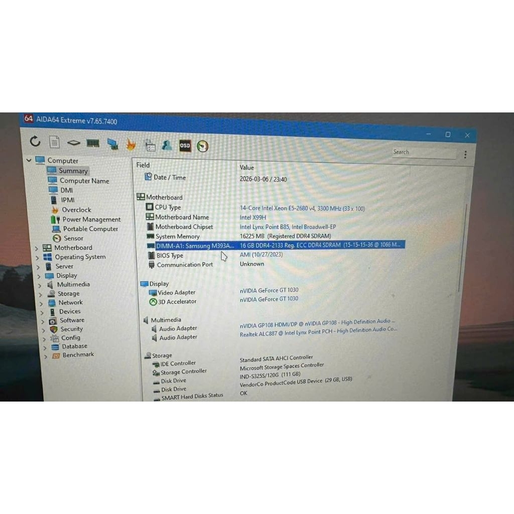 Ram samsung 16gb 2133