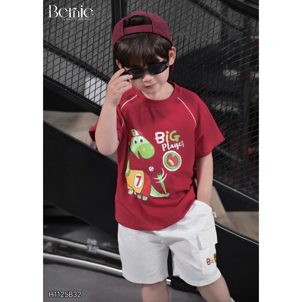 Set Bộ Cộc Tay Bé Trai Bernie Khủng Long Big Player Siêu Ngầu (9-27kg)