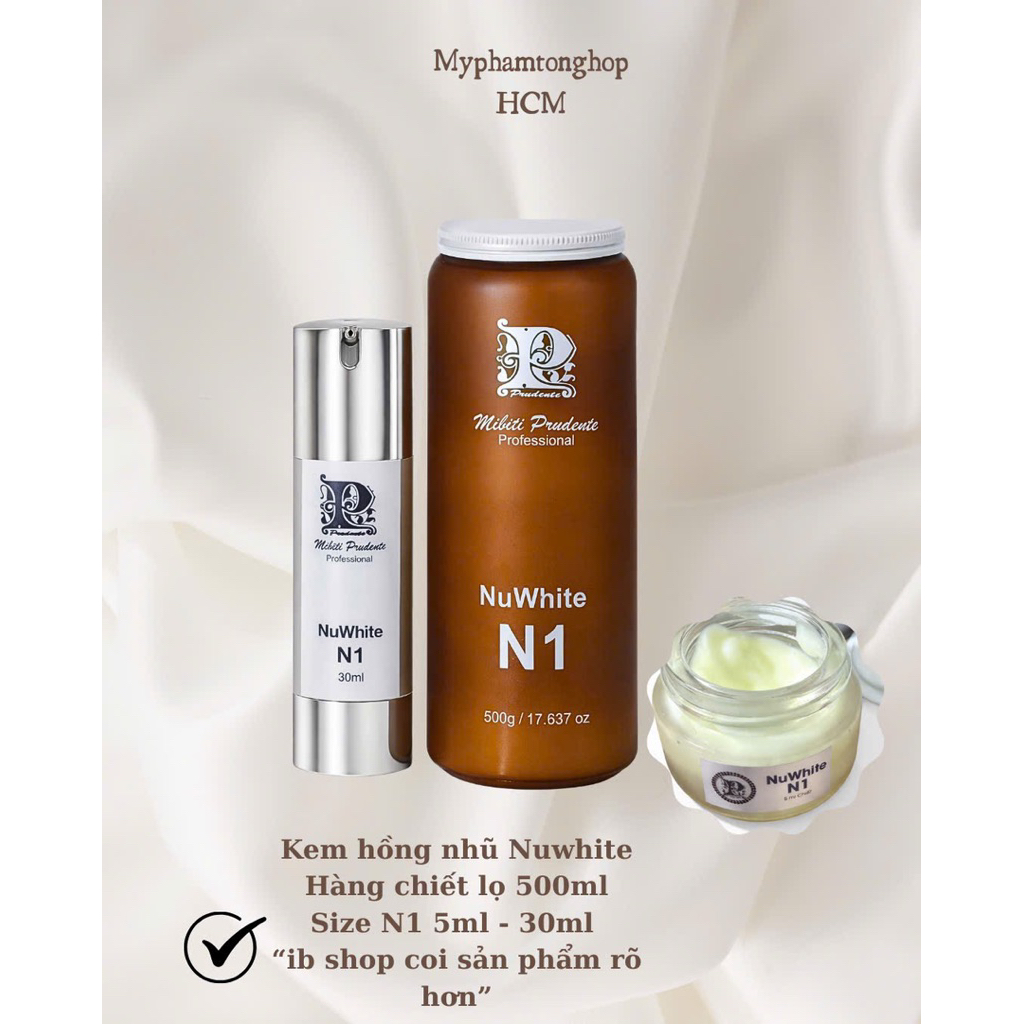 [Size 30ml hàng chiết] Kem làm hồng Nhũ hoa N1 Nuwhite Mibiti chính hãng