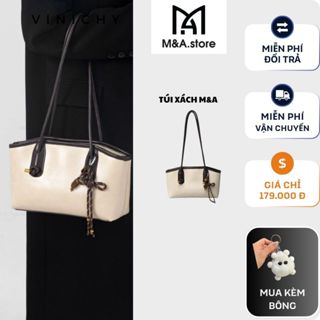 M&A - Túi tote da PU, túi xách nữ công sở thời trang retro, công sở full 4 màu tối giản