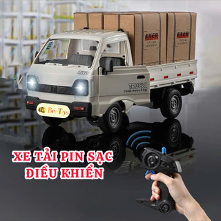 TẶNG PIN Đồ chơi xe tải chở hàng điều khiển từ xa có đèn led pin sạc xe tải điều khiển từ xa vượt địa hình Bee Toys