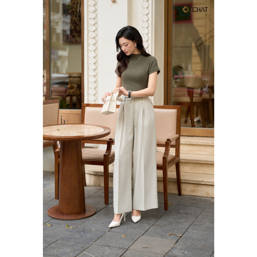 Quần Ống Rộng 𝐂𝐂𝐇𝐀𝐓 Dáng Suông Ria Tặng Kèm Dây Trang Trí Chất Liệu Tuytsi Cao Cấp 55QDS1001ST | BigBuy360 - bigbuy360.vn
