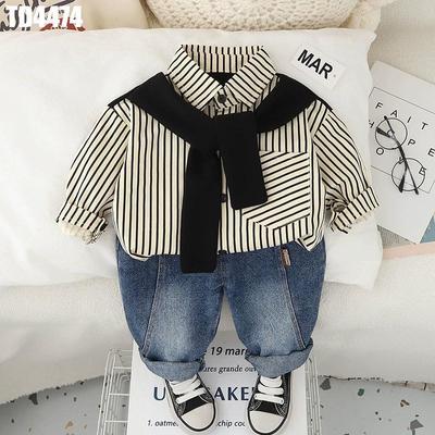 Set Thu Đông Áo Sơ Mi Tay Dài Choàng Cổ Quần Denim Bé Trai 1-5 Tuổi MINTSCLOSET Quảng Châu - TD4432