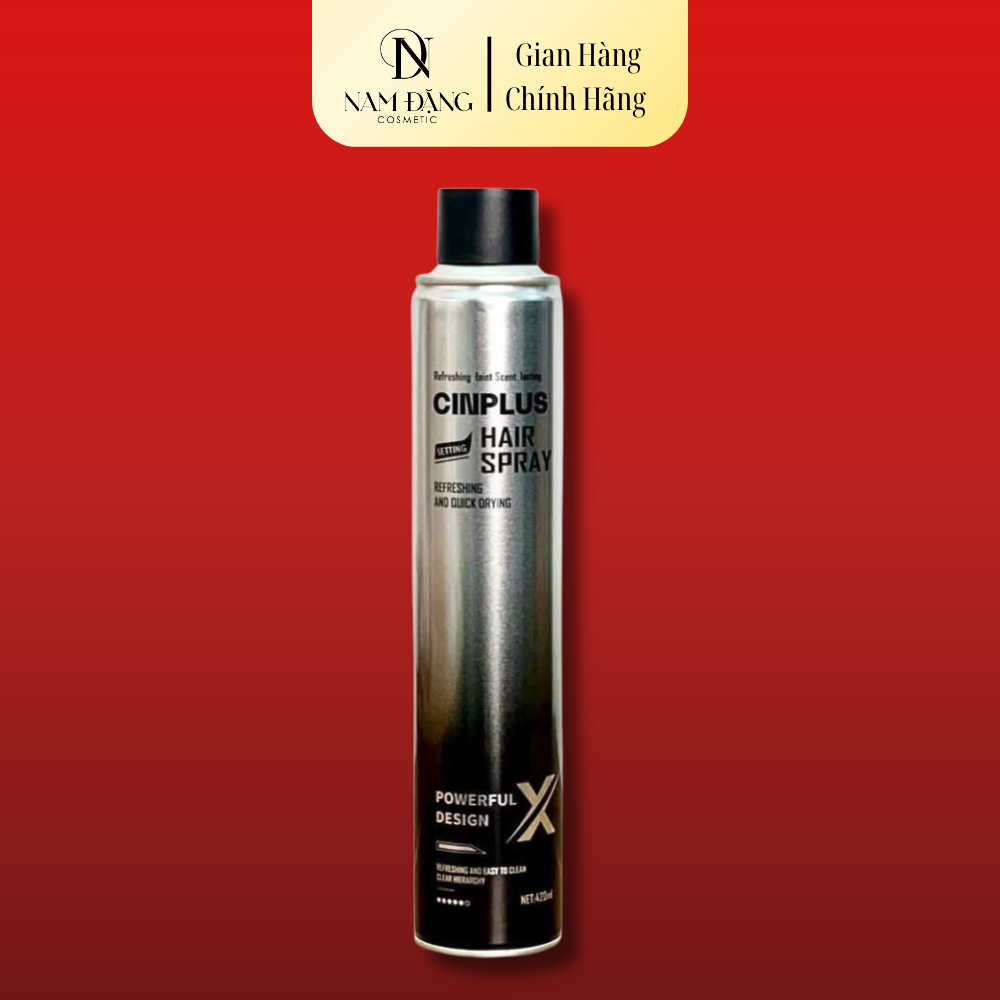 gôm bạc Xịt tóc CINPLUS dang cứng Hương thơm dịu nhẹ, nhanh khô