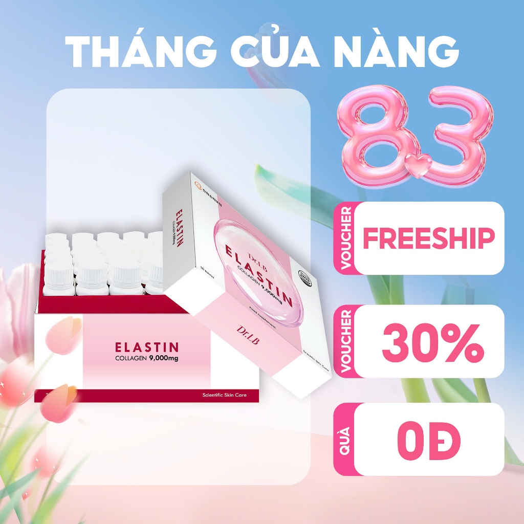 Elastin Collagen 9000mg Dr.LB Hàn Quốc 30 Lọ – Nước Uống Collagen Peptide Cá Hỗ Trợ Cải Thiện Độ Đàn