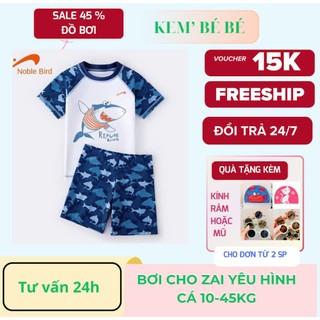 [ KEM BÉ BÉ ] Bikini bé trai 10 -50kg in cá map  ngộ nghĩnh quần 1 lớp cho bé trai, đồ bơi bé trai, thời trang đi biển