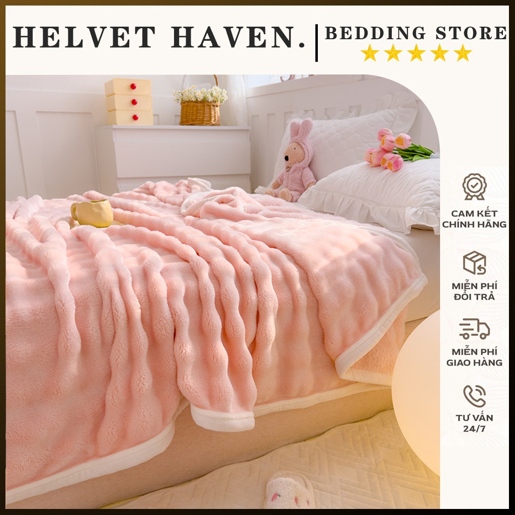 Chăn lông thỏ nhân tạo Home bedding chăn giường mềm ấm cho phòng lạnh