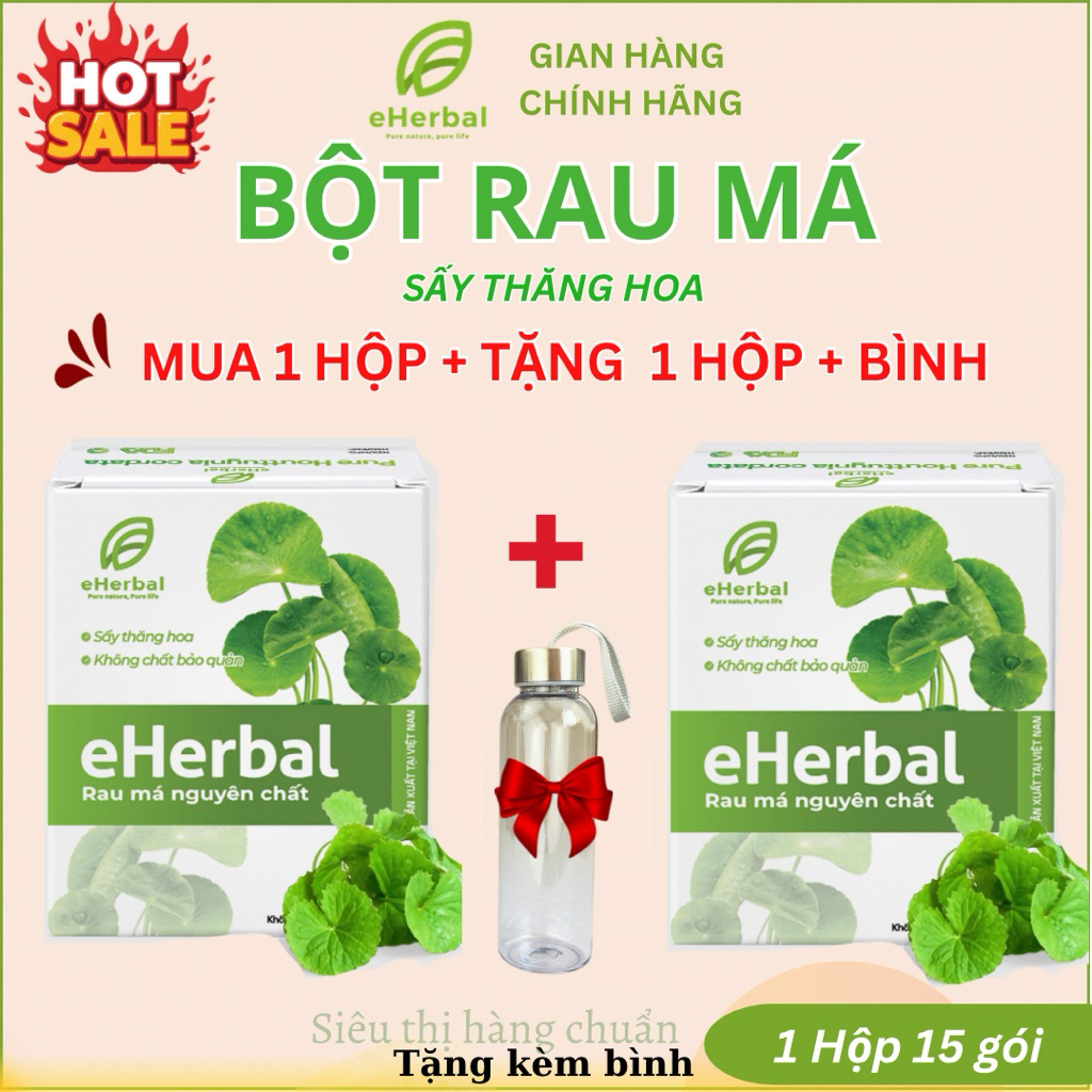 [ Mua 2 Tặng 2] Bột rau má Eherbal - detox thanh mát giải nhiệt, tăng đề kháng, giải khát