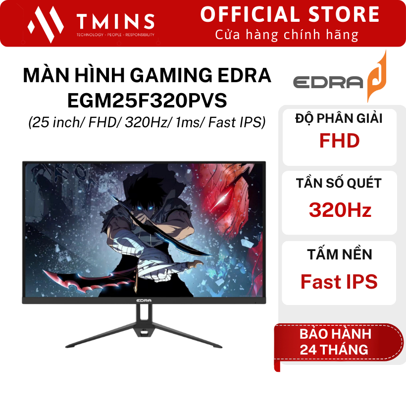 Màn hình Gaming EDRA EGM25F320PVS (25 inch/ FHD/ 320Hz/ 1ms/ Fast IPS) - Hàng chính hãng