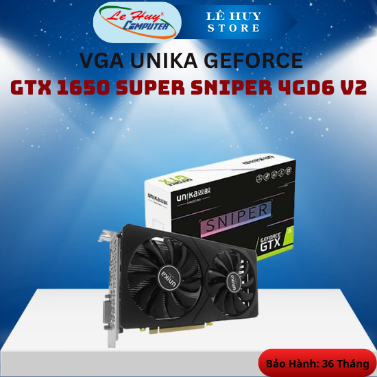 Card Màn Hình Unika GeForce GTX 1650 Super Sniper 4GD6 V2 Màu Đen - Hàng Chính Hãng