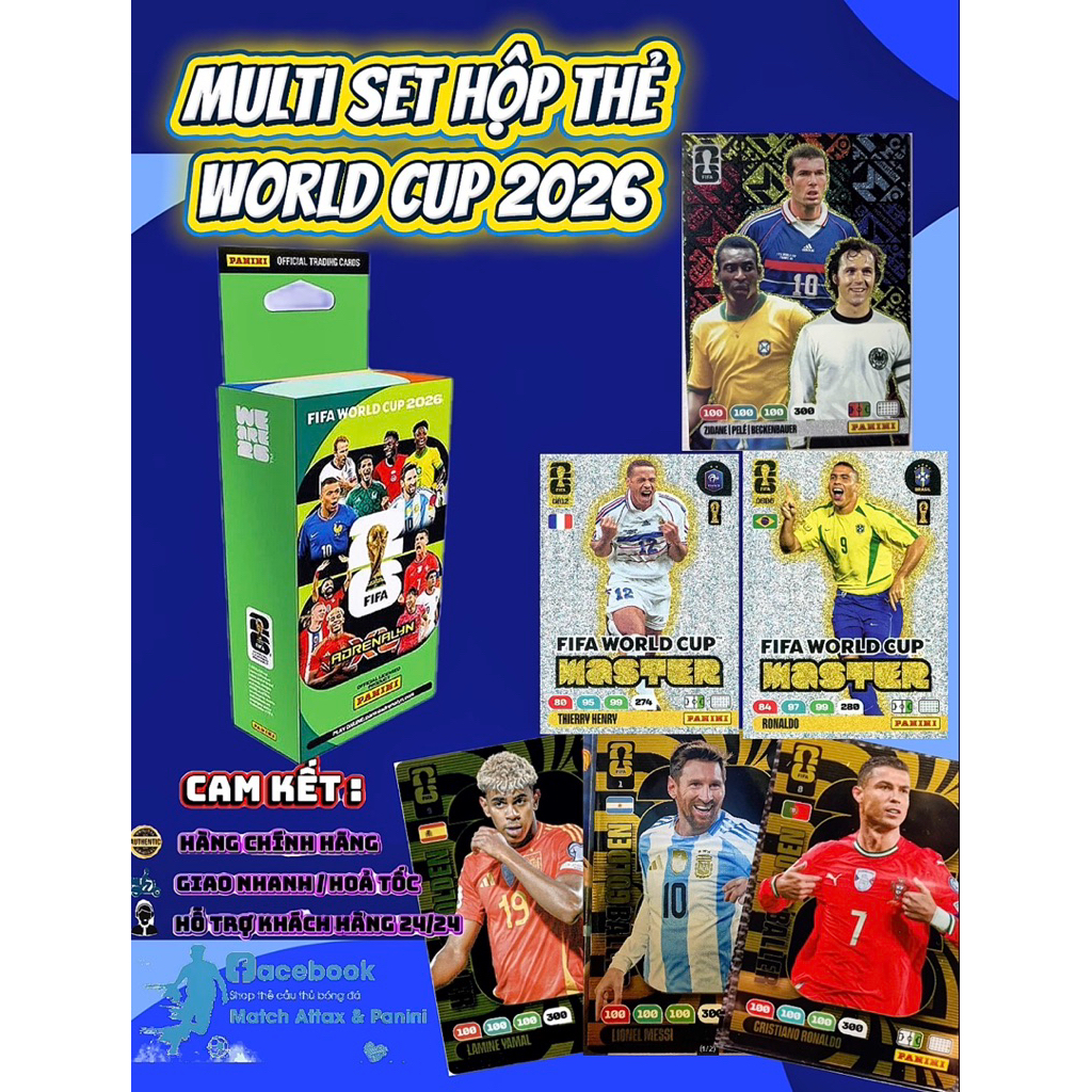 [ Multi Set PA World Cup 2026 ] Hộp Chứa Gói Thẻ Multi Set Panini Adrenalyn XL World Cup 2026