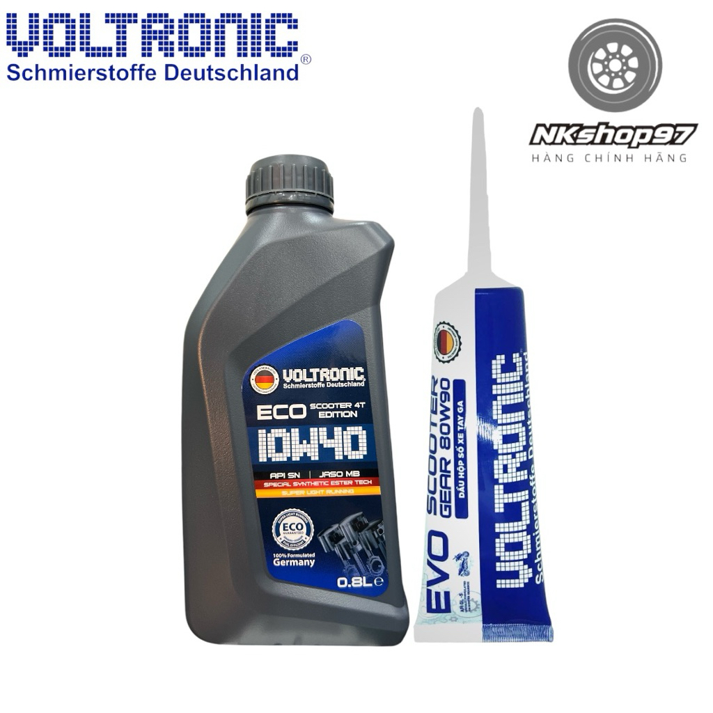 [hoả tốc]combo dầu nhớt xe tay ga Voltronic ECO Scooter 10W40 800ML + Láp Voltronic + Vệ Sinh Nhớt