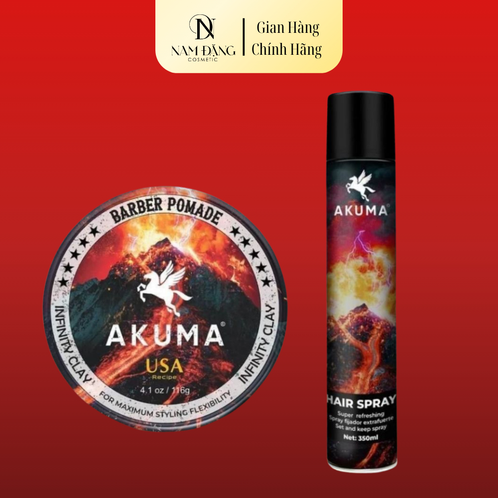 Sáp vuốt tóc AKUMA Infinity Clay, Gôm xịt tóc AKUMA