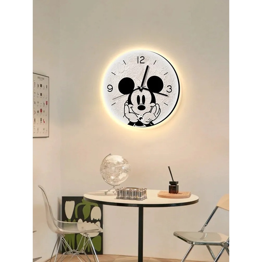 [ĐỒNG HỒ TRÁNG GƯƠNG ĐÈN LED CAO CẤP MICKEY] Decor Phòng Cực Xinh