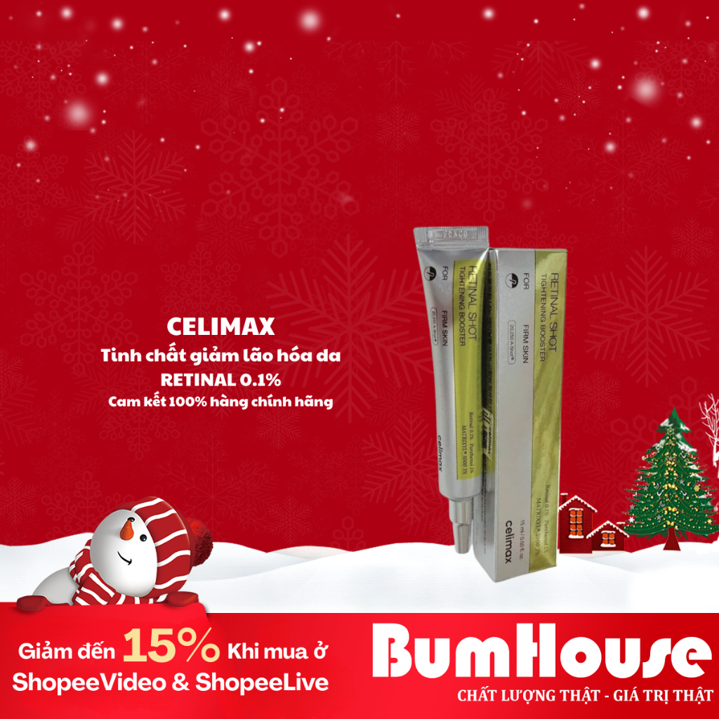 Tinh Chất Giảm Lão Hóa, Thu Nhỏ Lỗ Chân Lông Celimax Retinal Shot Tightening Booster 15ml