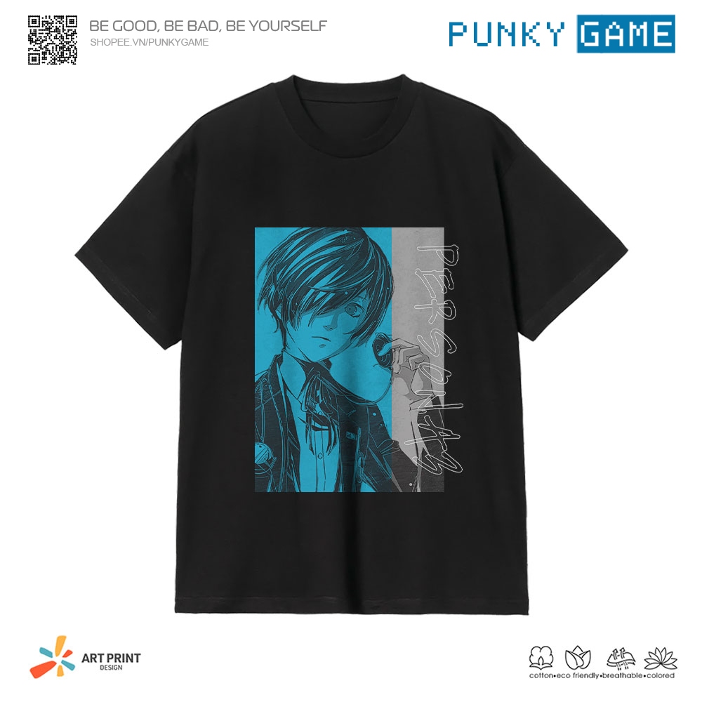 Áo thun Unisex Persona 3 Color Art Cotton 100% ngắn tay