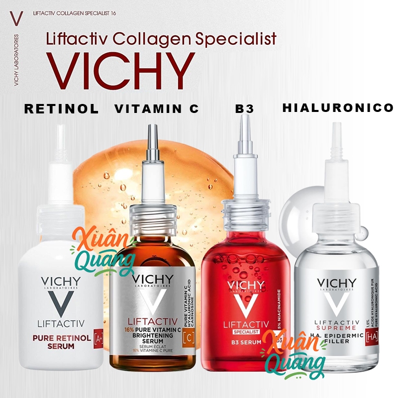 Serum mờ nếp nhăn LiftActiv Vichy Supreme Hyaluronic Acid Wrinkle Corrector Serum 30ml / pure retino