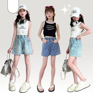 Quần sooc jean cho bé cá tính đủ size từ S đến 4XL chất jean bò mềm co giãn nhẹ QS1