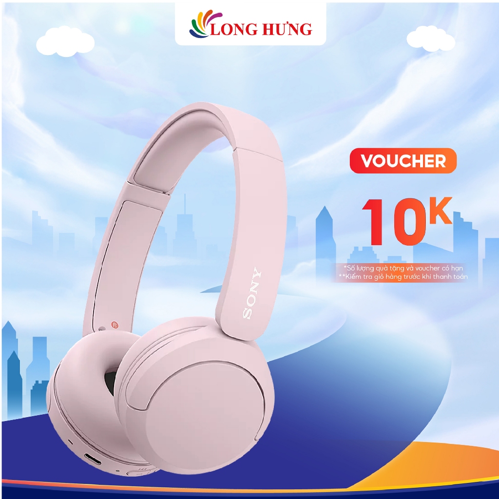 Tai Nghe Bluetooth Sony WH-CH520 - On-Ear, 30mm Dynamic Driver, Xanh Dương, Be, Trắng và Đen