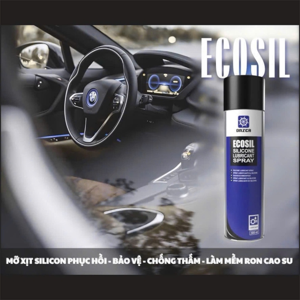 Chai Xịt Silicone Làm Mềm Ron , Bảo Dưỡng Cao Su Onzca Ecosil Silicone Spray 500ml
