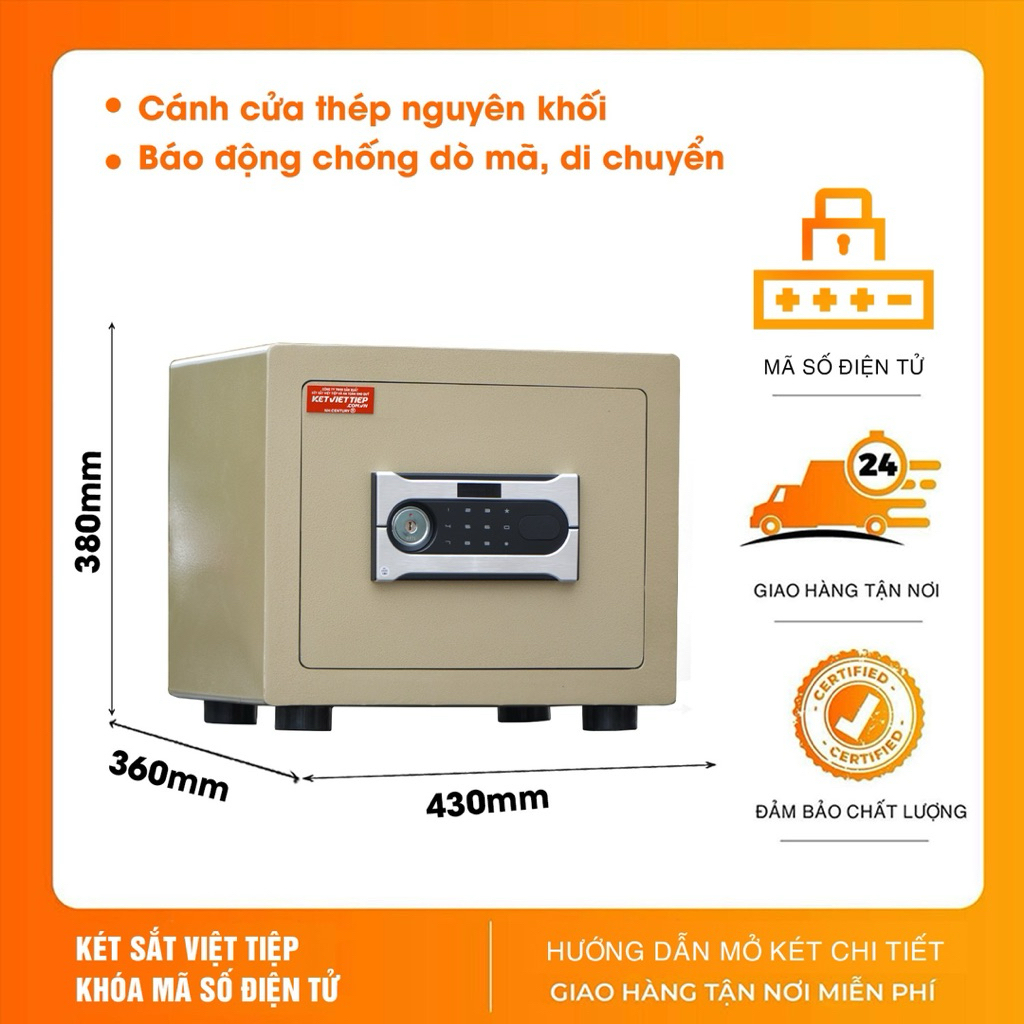 Két sắt Việt Tiệp KVTSC28  Khóa Điện Tử Nặng 40KG Chính Hãng Freeship Toàn Quốc