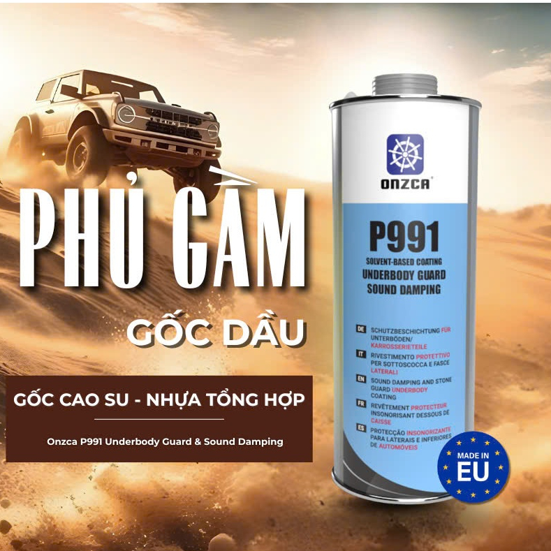 Sơn Phủ Gầm Gốc Dầu Onzca P991 Chống Gỉ Sét Chai 1 Lít Màu Đen