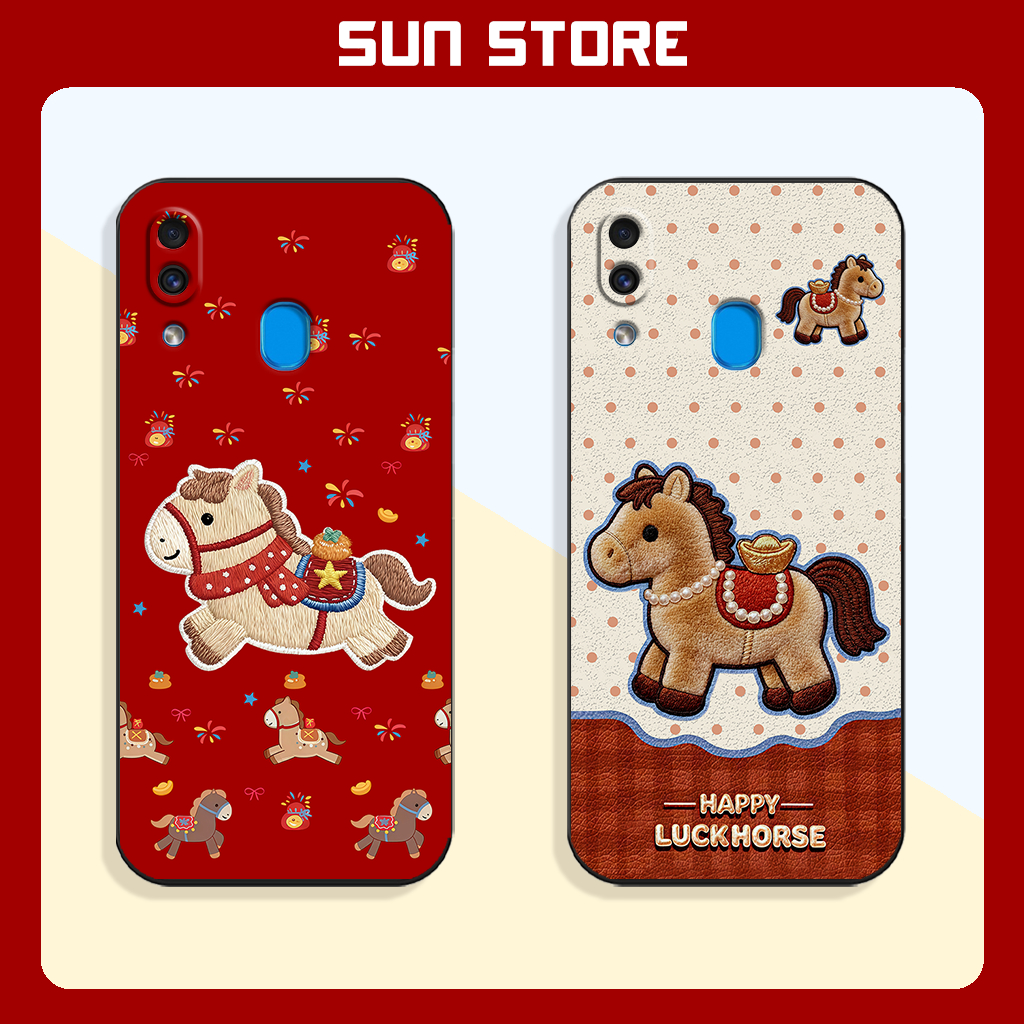 Ốp lưng Samsung A20, A20S, A30, M20 Ngựa Lucky Horse Tết 2026 may mắn