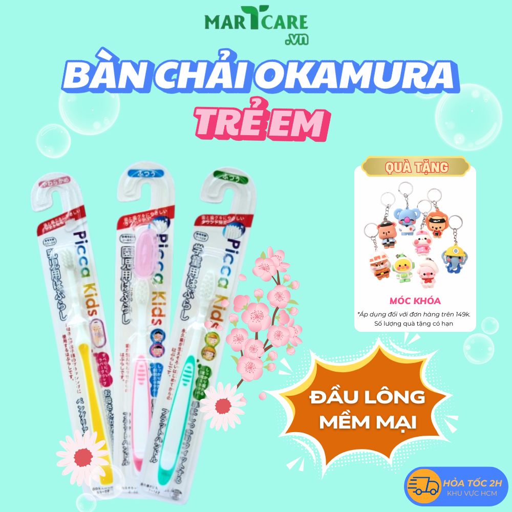 [TRẺ EM] Bàn Chải Đánh Răng Okamura Nhật Bản Cho Bé Từ 0.5-12 Tuổi, Lông Mềm Mại-Bàn chải đánh răng PCK-T001/T002/T003