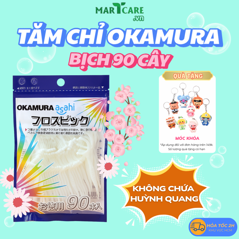 [BỊCH 50C-90C] Tăm Chỉ Nha Khoa Okamura Nhật Bản, Xỉa Răng Làm Sạch An Toàn- Tăm chỉ kẽ răng DP-AFP 50BN/90BN